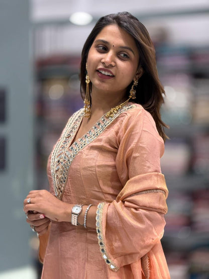Mirror Work Kurta Palazzo Set with Dupatta – Elegant Festive Wear