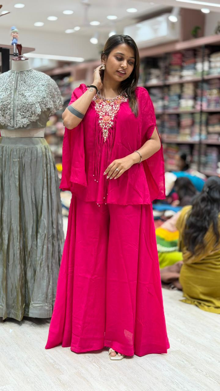 Sunshine Embroidered Kaftan Co-Ord Set with Flowy Pants