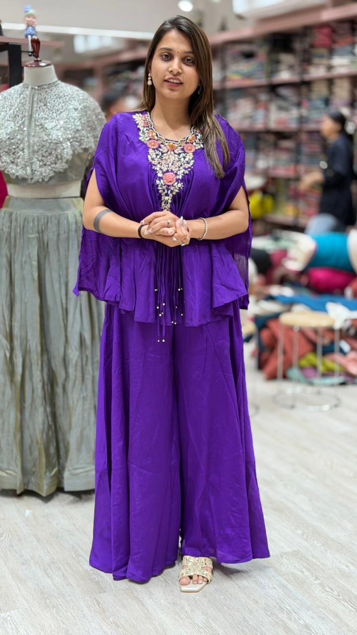 Sunshine Embroidered Kaftan Co-Ord Set with Flowy Pants