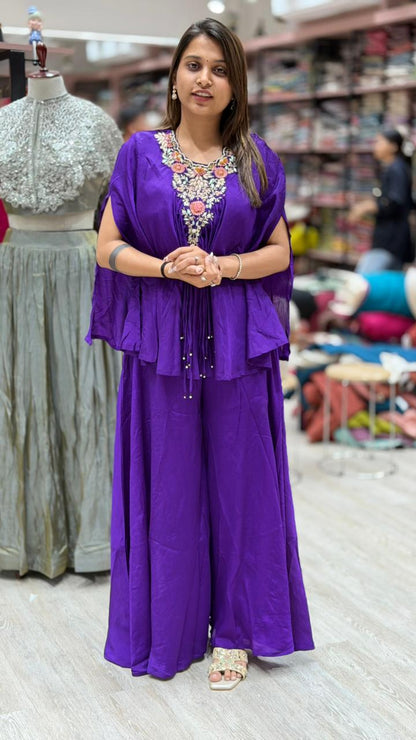 Sunshine Embroidered Kaftan Co-Ord Set with Flowy Pants