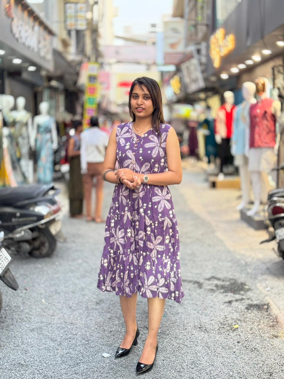SHAGUN FASHION Floral Midi Dress for Women | Sleeveless Casual Everyday Wear Dress