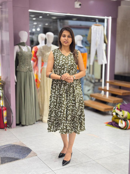 SHAGUN FASHION Floral Midi Dress for Women | Sleeveless Casual Everyday Wear Dress