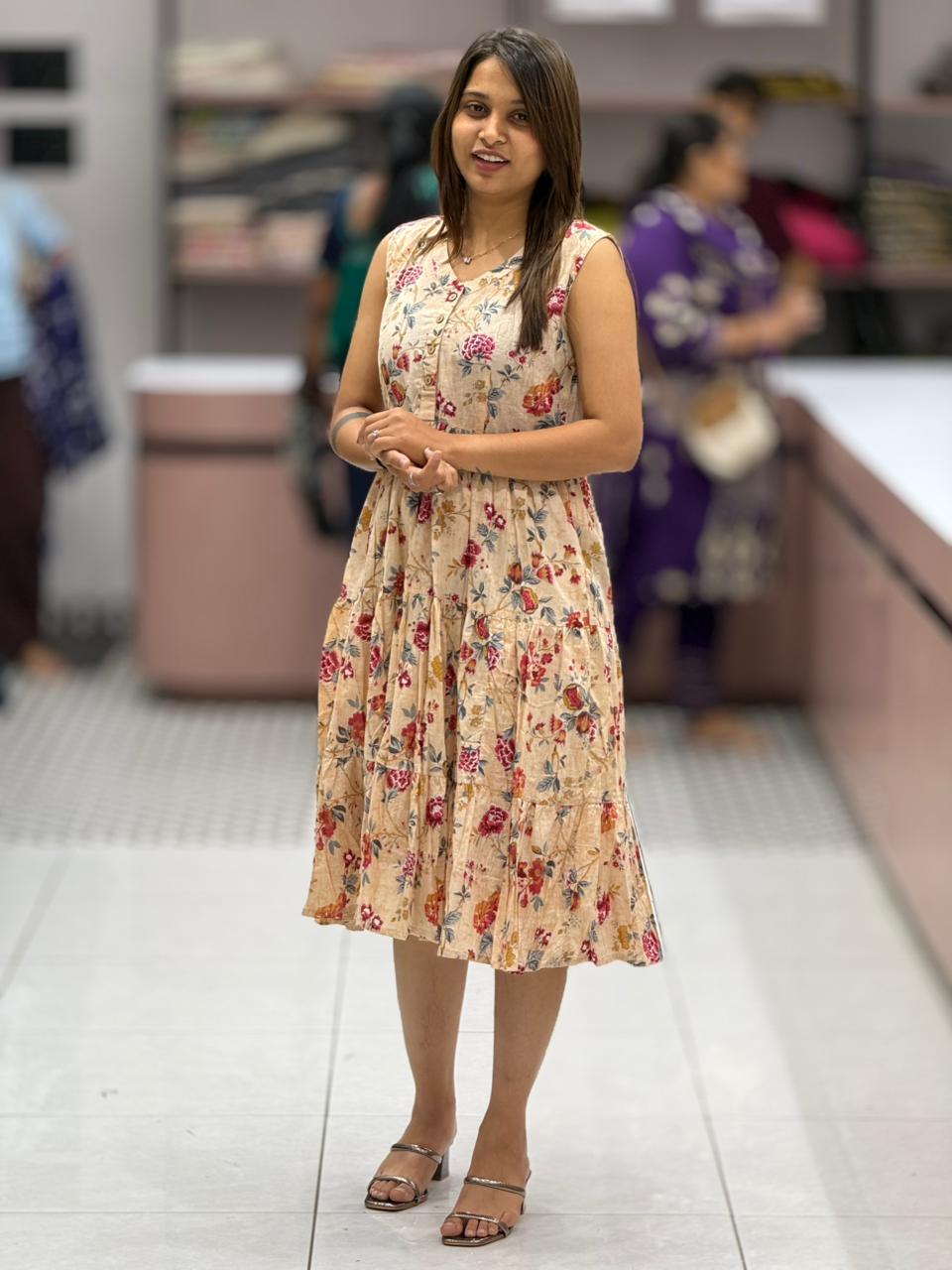 SHAGUN FASHION Floral Midi Dress for Women | Sleeveless Casual Everyday Wear Dress