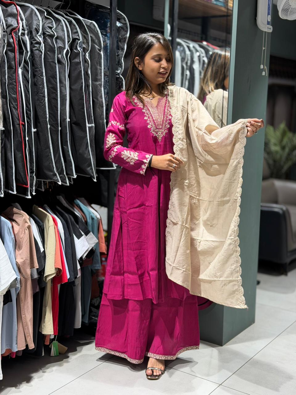 SHAGUN FASHION Olive Kurta Set with Dupatta | Embroidered Festive & Ethnic Wear for Women