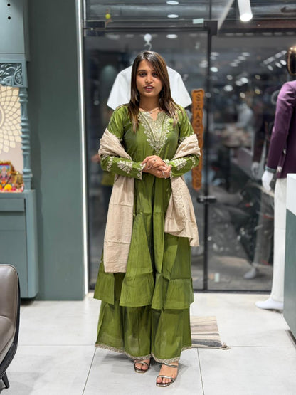 SHAGUN FASHION Olive Kurta Set with Dupatta | Embroidered Festive & Ethnic Wear for Women