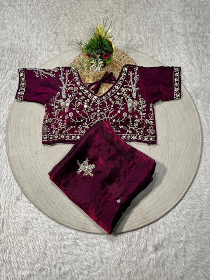 SHAGUN FASHION Embroidered Saree with Designer Blouse | Wedding & Festive Wear by Shagun