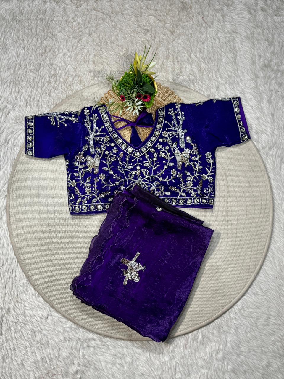 SHAGUN FASHION Embroidered Saree with Designer Blouse | Wedding & Festive Wear by Shagun