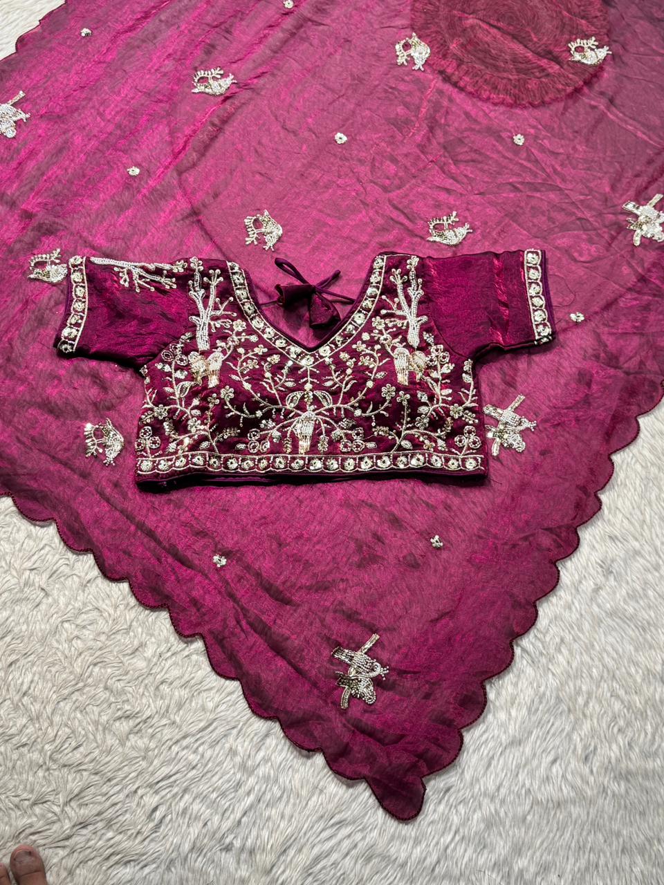 SHAGUN FASHION Embroidered Saree with Designer Blouse | Wedding & Festive Wear by Shagun