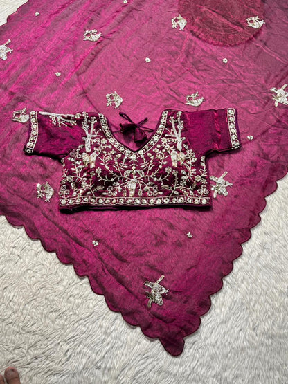 SHAGUN FASHION Embroidered Saree with Designer Blouse | Wedding & Festive Wear by Shagun