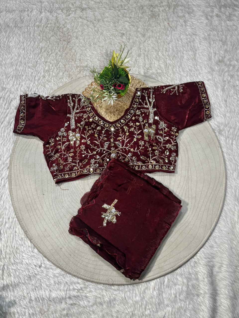 SHAGUN FASHION Embroidered Saree with Designer Blouse | Wedding & Festive Wear by Shagun