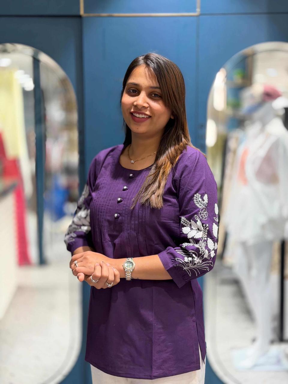 SHAGUN FASHION Wine Embroidered Kurti Set for Women | Casual & Festive Wear