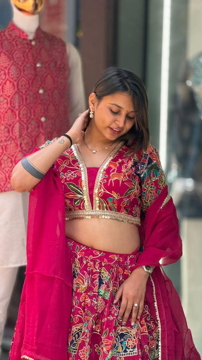 Royal Heritage Embroidered Lehenga Choli Set with Dupatta
