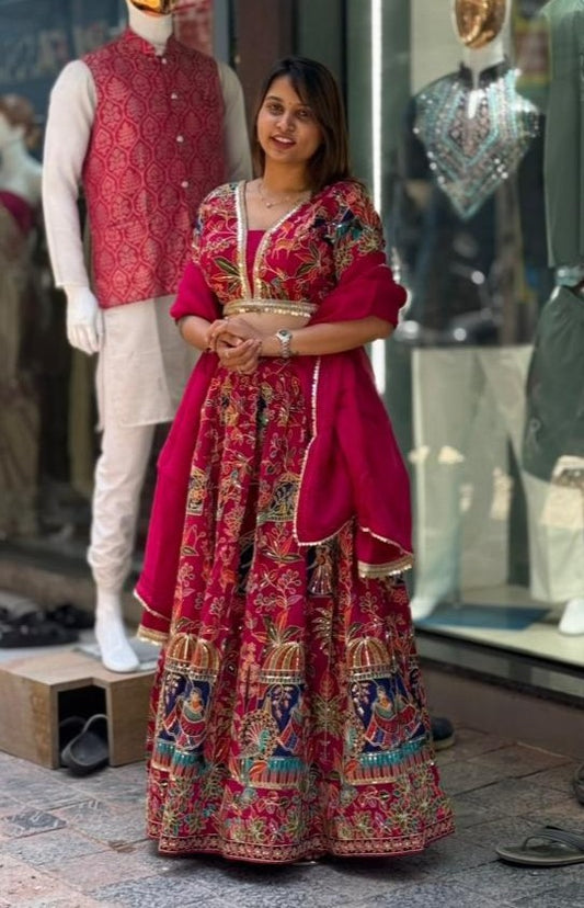 Royal Heritage Embroidered Lehenga Choli Set with Dupatta
