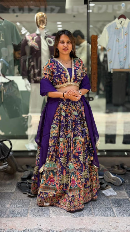 Royal Heritage Embroidered Lehenga Choli Set with Dupatta