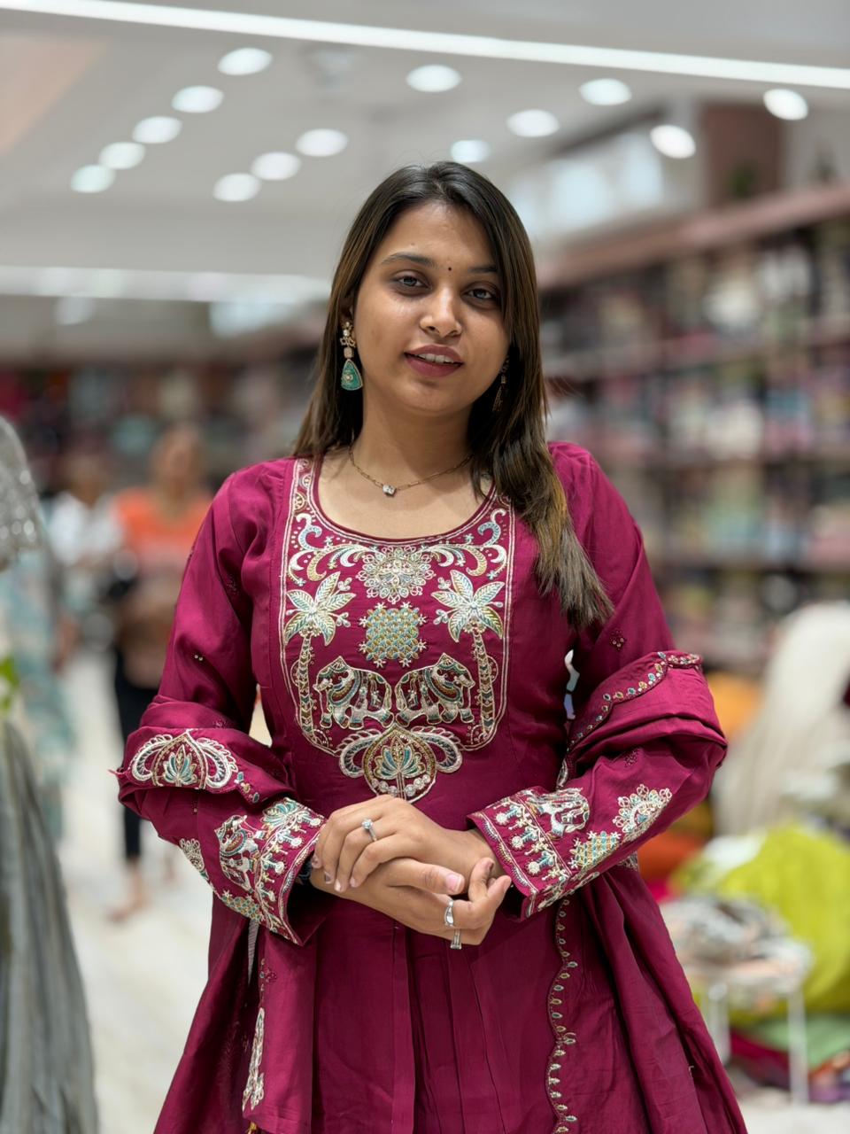 SHAGUN FASHION Embroidered Kurta Set with Palazzo & Dupatta