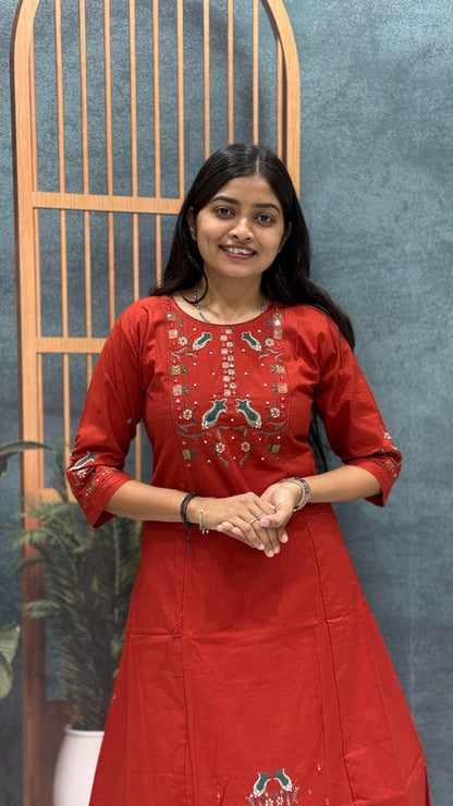SHAGUN FASHION Embroidered Cotton Kurta Pant Set for Women