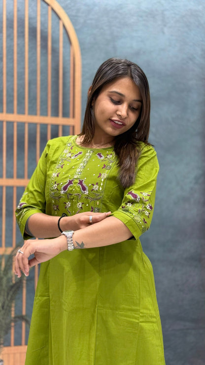 SHAGUN FASHION Embroidered Cotton Kurta Pant Set for Women
