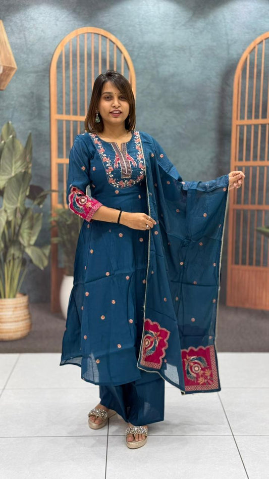 SHAGUN FASHION Embroidered Kurta Set with Dupatta | Festive Wear by Zankhi Boutique