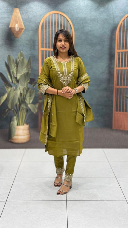 SHAGUN FASHION Embroidered Straight Kurta Set with Dupatta for Women | Festive & Ethnic Wear – Zankhi Boutique