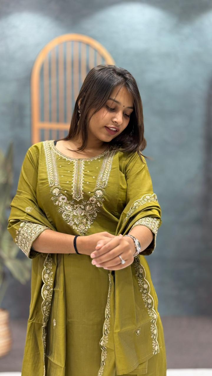 SHAGUN FASHION Embroidered Straight Kurta Set with Dupatta for Women | Festive & Ethnic Wear – Zankhi Boutique