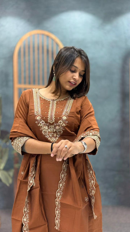 SHAGUN FASHION Embroidered Straight Kurta Set with Dupatta for Women | Festive & Ethnic Wear – Zankhi Boutique