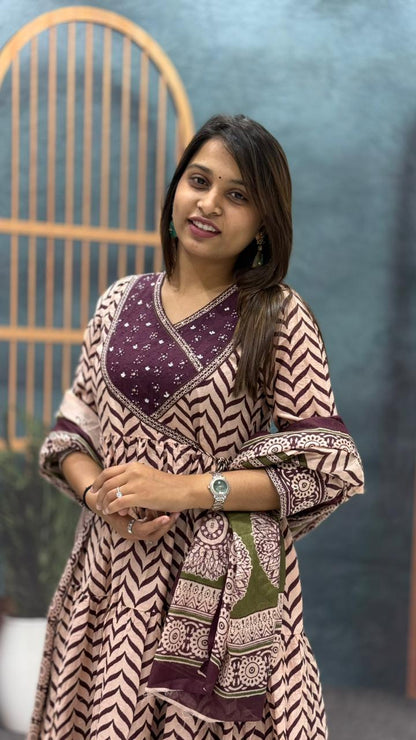 SHAGUN FASHION Printed Anarkali Kurta Set with Dupatta – Ethnic Wear