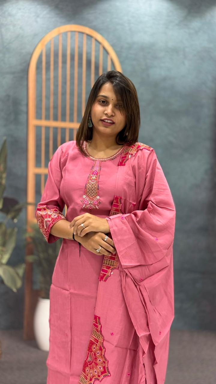 SHAGUN FASHION Handwork Straight Kurta Set with Dupatta