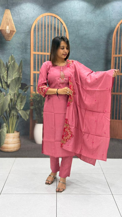 SHAGUN FASHION Handwork Straight Kurta Set with Dupatta