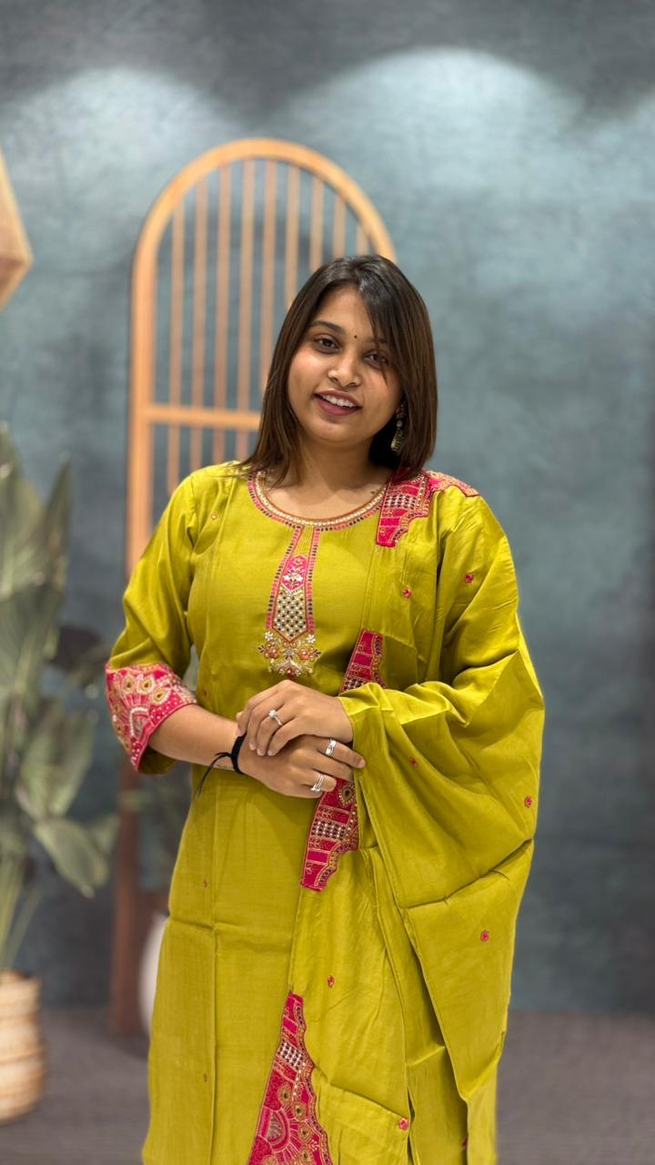 SHAGUN FASHION Handwork Straight Kurta Set with Dupatta