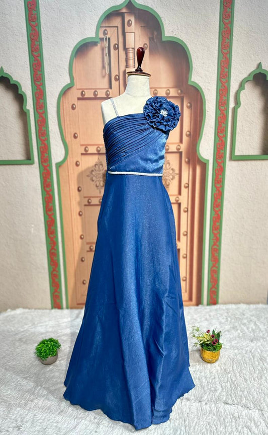 SHAGUN FASHION  One-Shoulder Party Gown 💙✨
