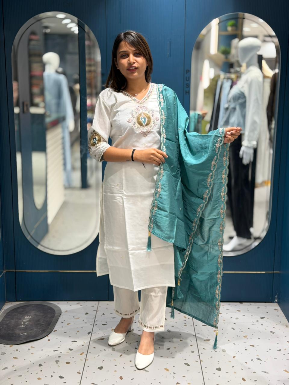 SHAGUN FASHION  Embroidered Kurta Set with Dupatta – Festive Ethnic Wear
