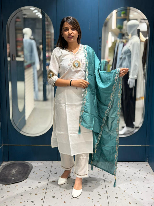 SHAGUN FASHION  Embroidered Kurta Set with Dupatta – Festive Ethnic Wear