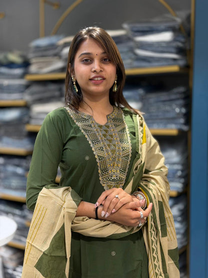 SHAGUN FASHION Embroidered Kurta Palazzo Set with Printed Dupatta – Ethnic Everyday Elegance