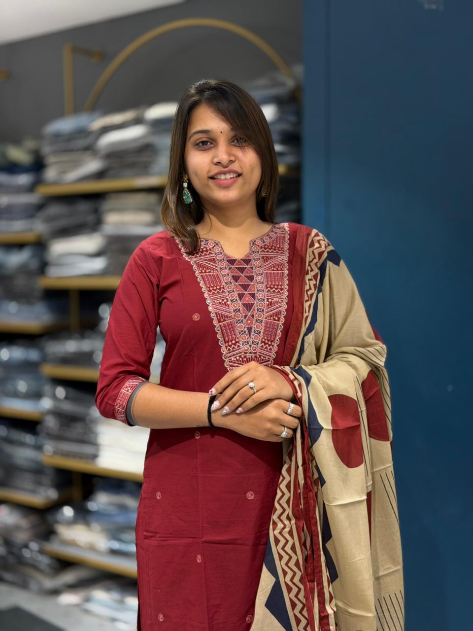 SHAGUN FASHION Embroidered Kurta Palazzo Set with Printed Dupatta – Ethnic Everyday Elegance