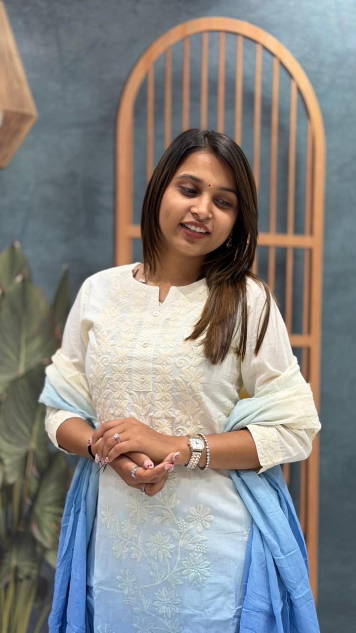 SHAGUN FASHION Ombre Kurta Set with Dupatta