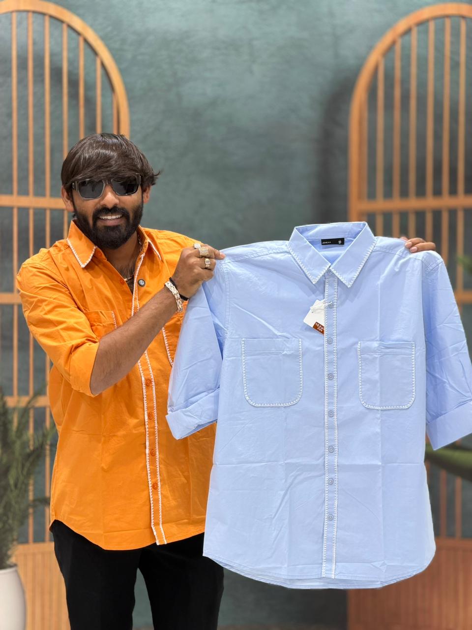 Men’s Stylish Contrast Stitch Shirt