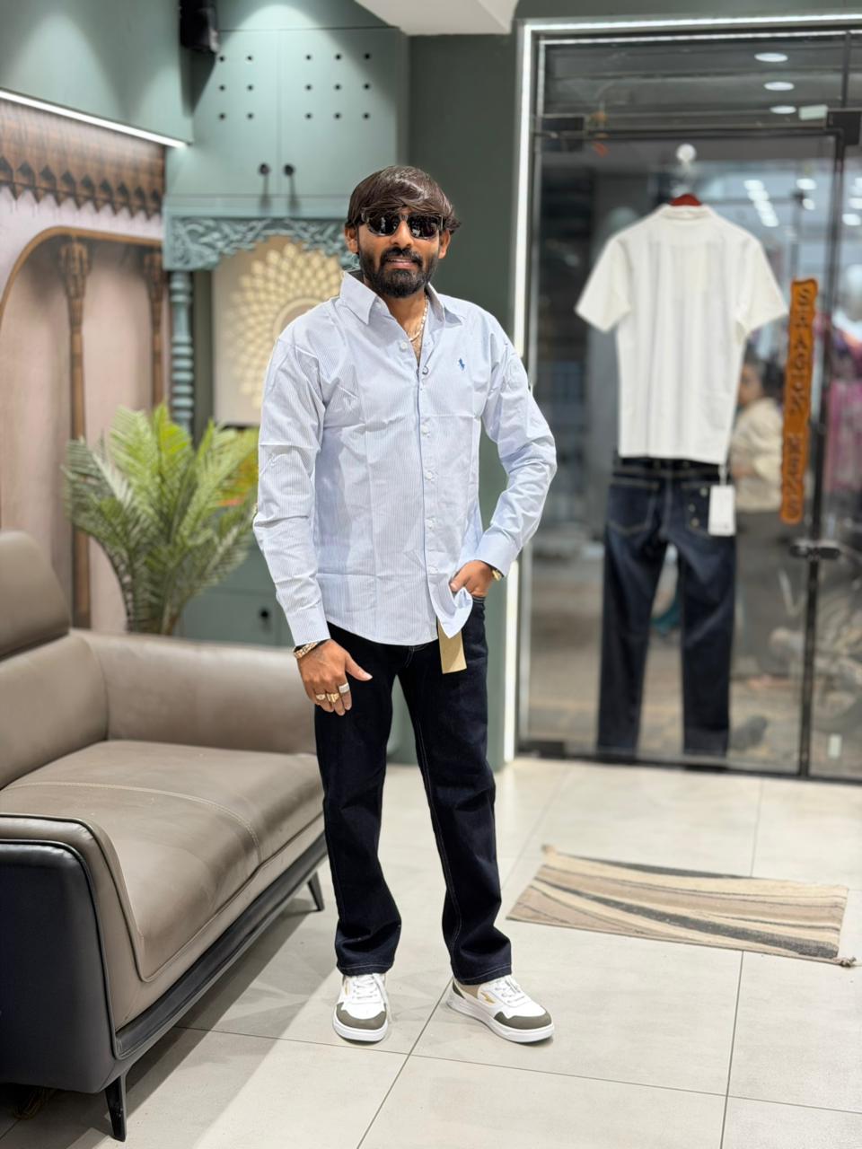 Men’s Slim Fit Casual Shirt with Denim Jeans – Smart Everyday Look