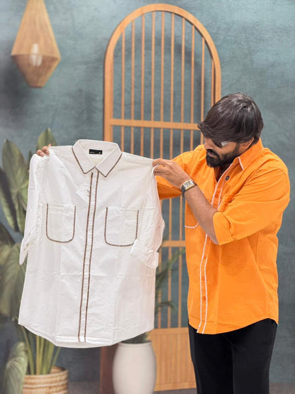 Men’s Stylish Contrast Stitch Shirt