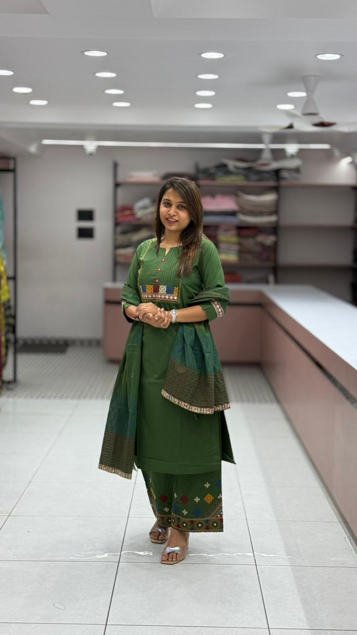 SHAGUN FASHION Ethnic Printed Kurta Set with Palazzo & Dupatta