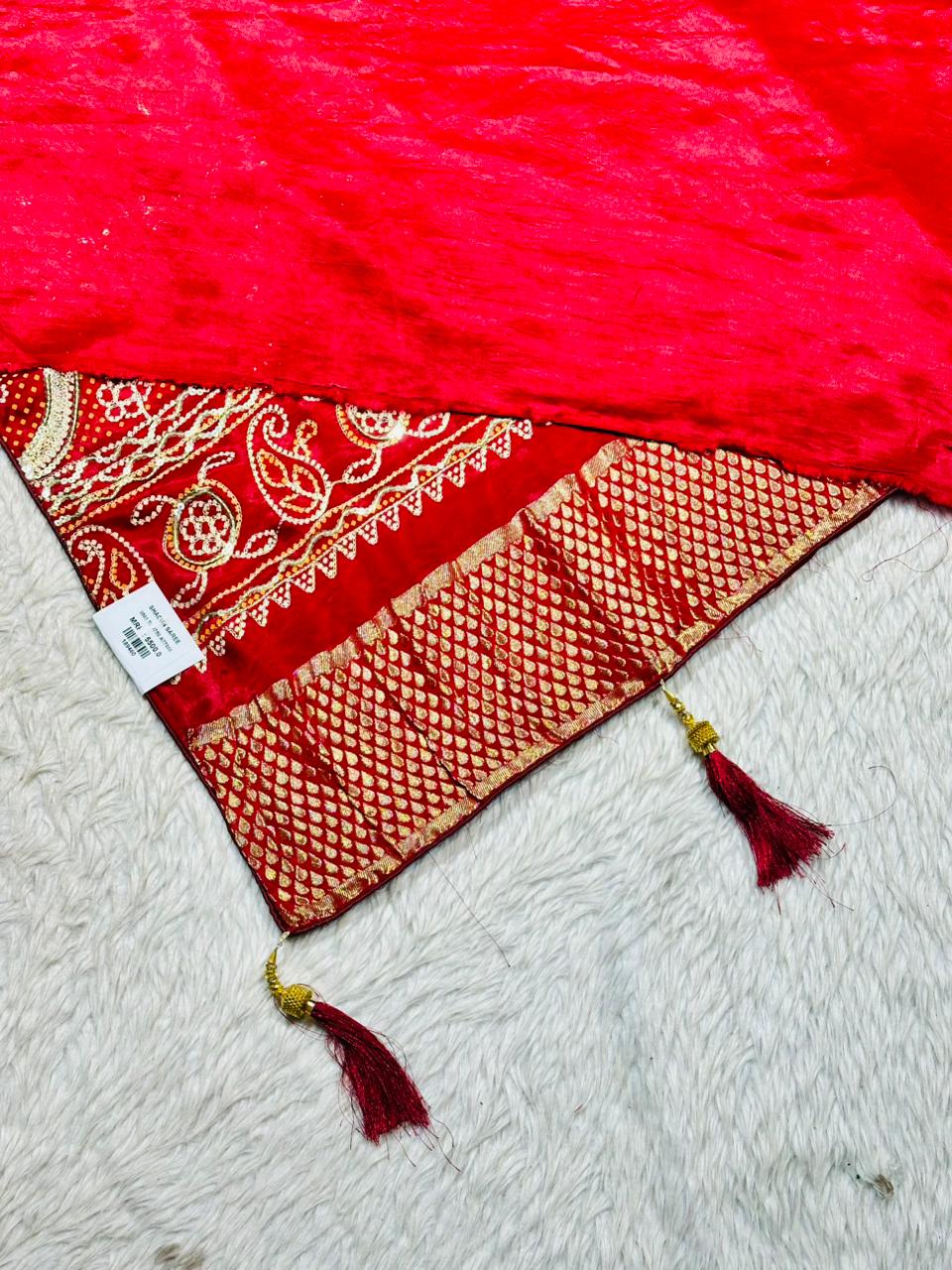 Zari Embroidered Saree with Tassels | Bridal & Festive Designer Saree by Shagun Sarees