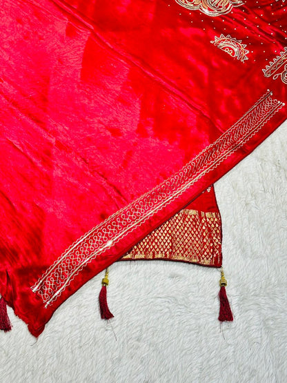 Zari Embroidered Saree with Tassels | Bridal & Festive Designer Saree by Shagun Sarees