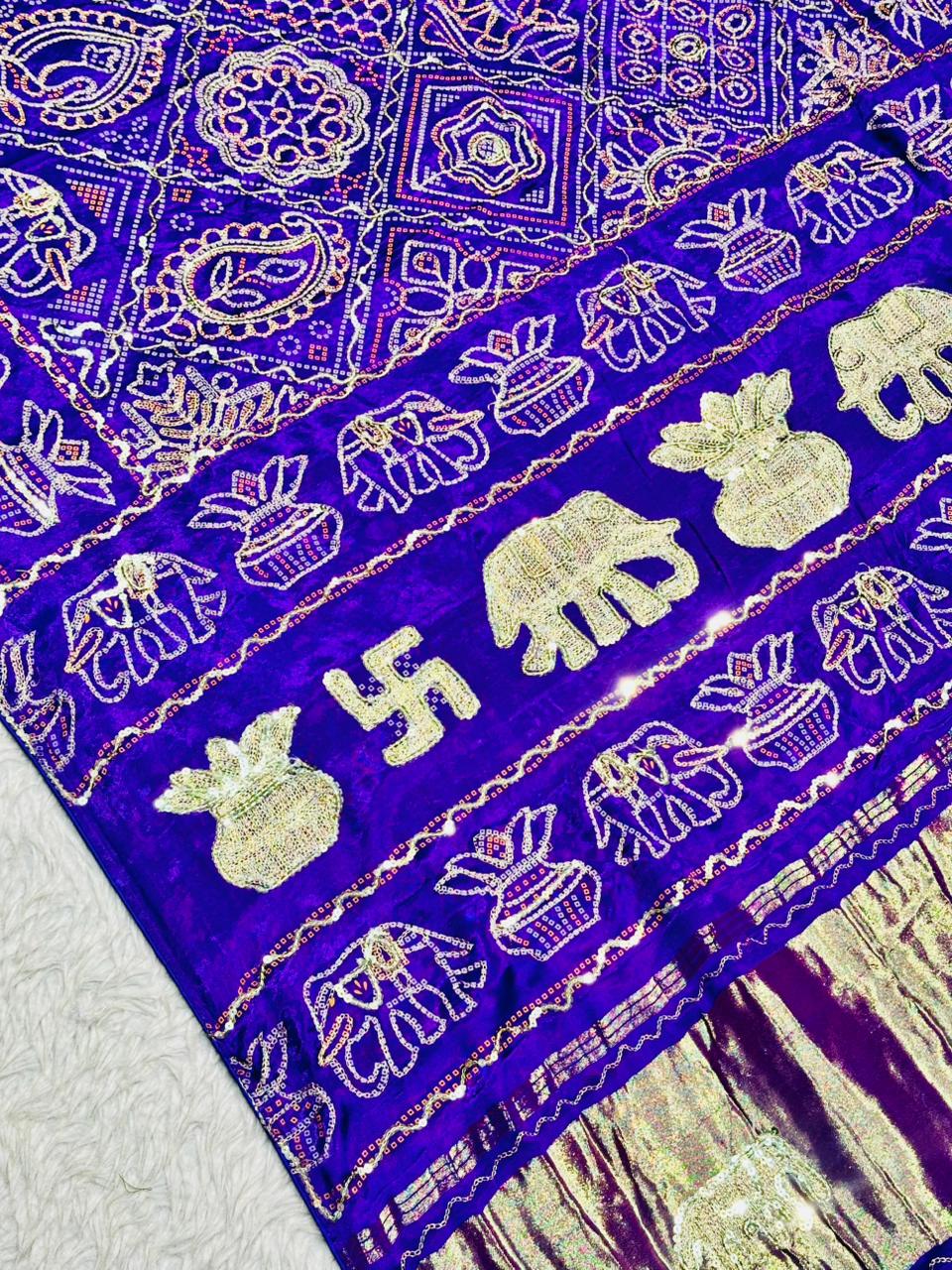 Traditional Zari Work Saree with Elephant Motif | Festive Ethnic Saree by Shagun Sarees