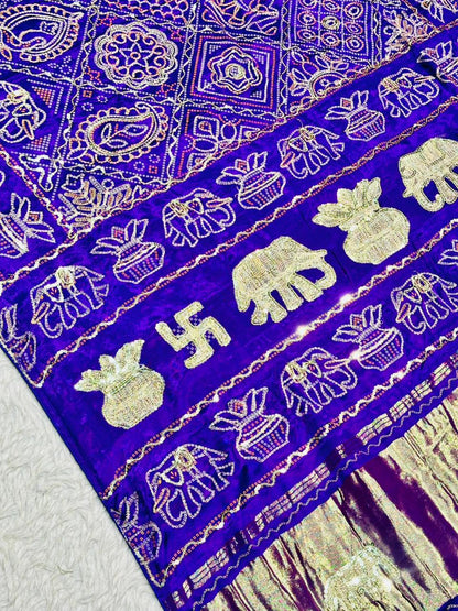 Traditional Zari Work Saree with Elephant Motif | Festive Ethnic Saree by Shagun Sarees