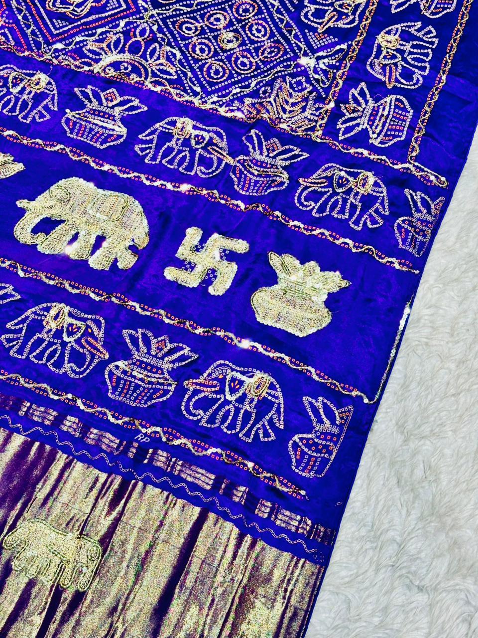 Traditional Zari Work Saree with Elephant Motif | Festive Ethnic Saree by Shagun Sarees