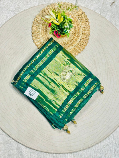 Traditional Zari Work Saree with Elephant Motif | Festive Ethnic Saree by Shagun Sarees