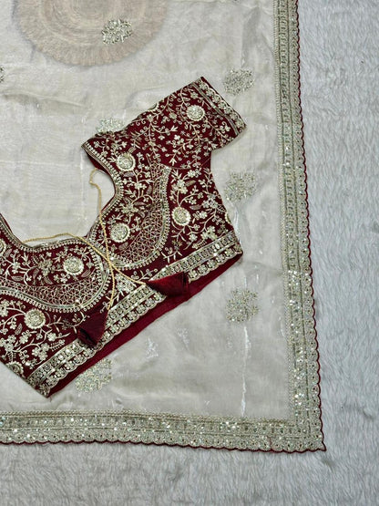 Heavy Embroidered Designer Saree with Blouse | Wedding & Festive Wear Saree by Shagun Sarees