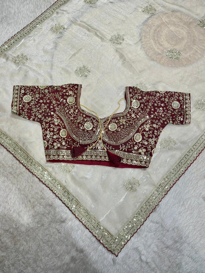 Heavy Embroidered Designer Saree with Blouse | Wedding & Festive Wear Saree by Shagun Sarees