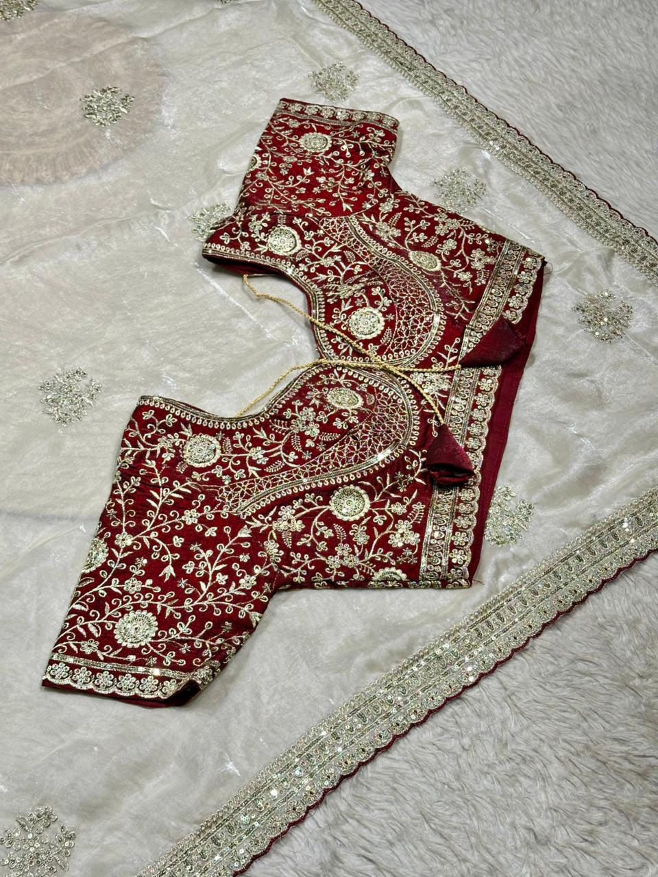 Heavy Embroidered Designer Saree with Blouse | Wedding & Festive Wear Saree by Shagun Sarees