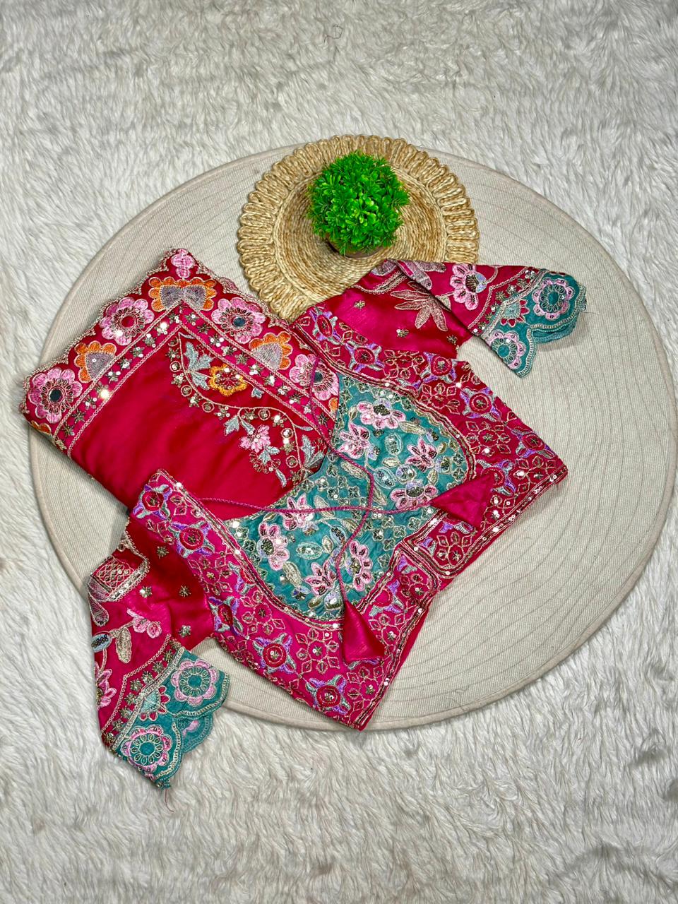 Designer Embroidered Organza Saree with Heavy Blouse | Wedding & Party Wear by Shagun Sarees