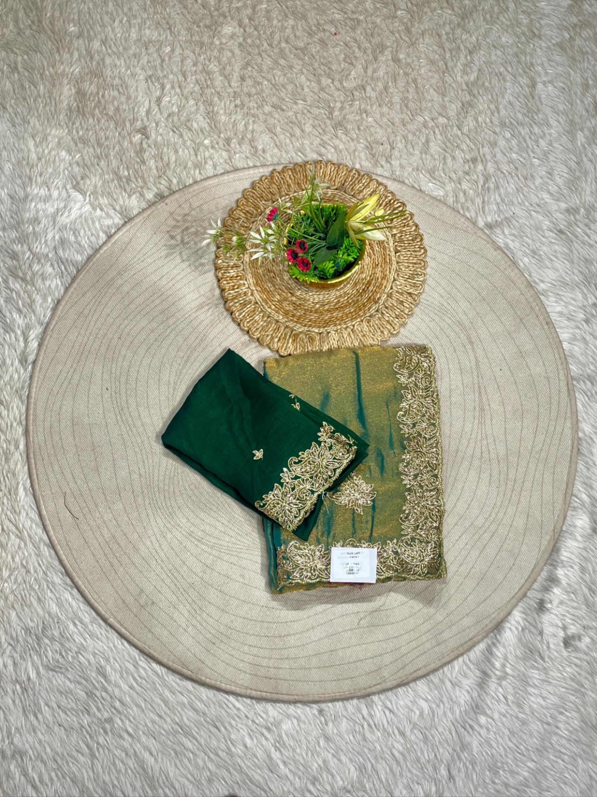 Designer Soft Organza Saree with Embroidered Border & Blouse | Party Wear Saree Collection by Shagun